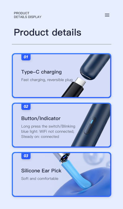 Visual Earpick Endoscope: Herramientas Inteligentes de Limpieza de Oídos con WiFi