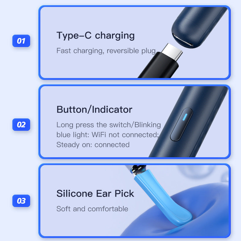 Visual Earpick Endoscope: Herramientas Inteligentes de Limpieza de Oídos con WiFi